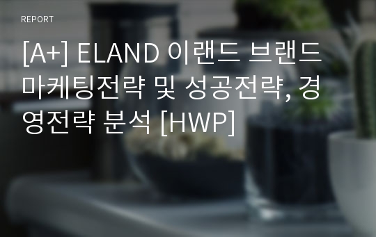 [A+] ELAND 이랜드 브랜드마케팅전략 및 성공전략, 경영전략 분석 [HWP]