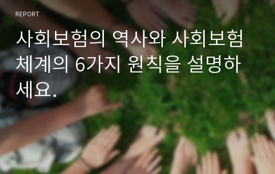 사회보험의 역사와 사회보험체계의 6가지 원칙을 설명하세요.