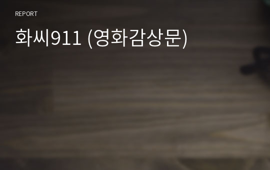 화씨911 (영화감상문)