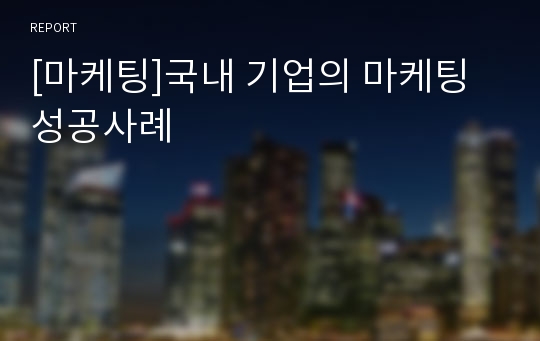 [마케팅]국내 기업의 마케팅 성공사례