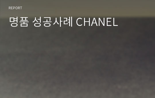 명품 성공사례 CHANEL