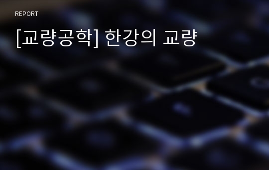 [교량공학] 한강의 교량