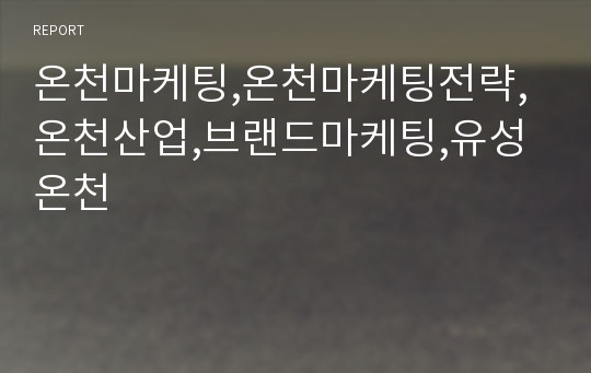 온천마케팅,온천마케팅전략,온천산업,브랜드마케팅,유성온천