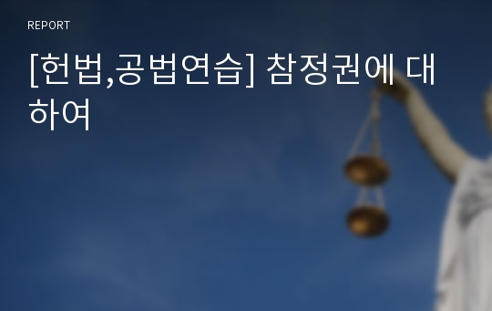 [헌법,공법연습] 참정권에 대하여