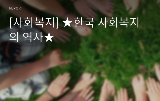 [사회복지] ★한국 사회복지의 역사★