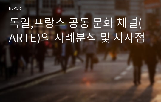 독일,프랑스 공동 문화 채널(ARTE)의 사례분석 및 시사점