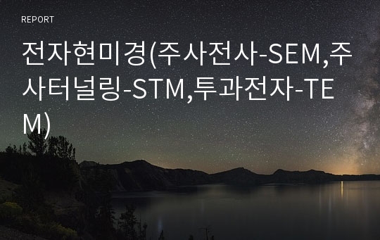 전자현미경(주사전사-SEM,주사터널링-STM,투과전자-TEM)