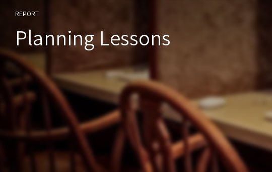 Planning Lessons