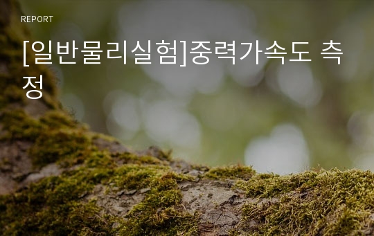 [일반물리실험]중력가속도 측정