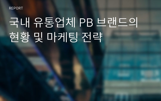 국내 유통업체 PB 브랜드의 현황 및 마케팅 전략