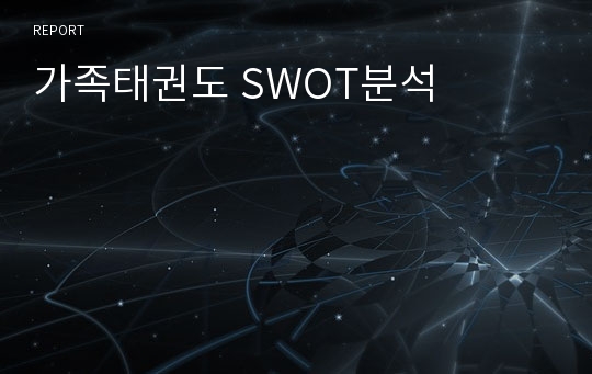 가족태권도 SWOT분석