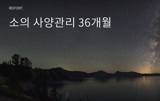 소의 사양관리 36개월