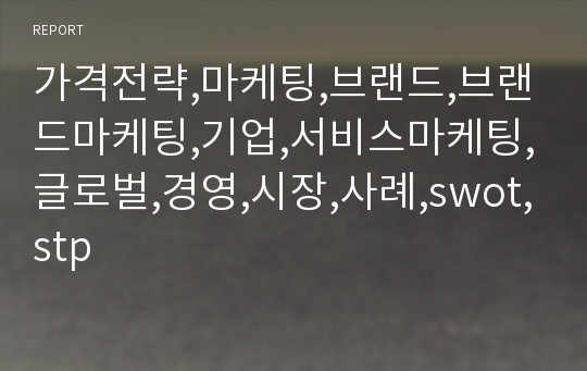 가격전략,마케팅,브랜드,브랜드마케팅,기업,서비스마케팅,글로벌,경영,시장,사례,swot,stp