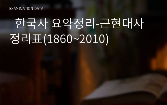  한국사 요약정리-근현대사정리표(1860~2010)