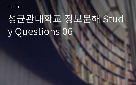 성균관대학교 정보문해 Study Questions 06