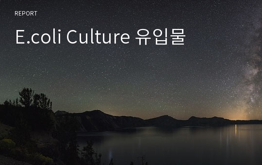 E.coli Culture 유입물