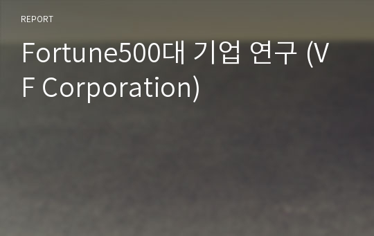 Fortune500대 기업 연구 (VF Corporation)