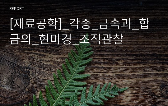 [재료공학]_각종_금속과_합금의_현미경_조직관찰