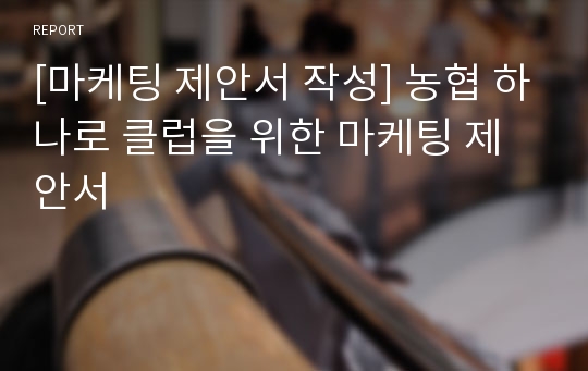 [마케팅 제안서 작성] 농협 하나로 클럽을 위한 마케팅 제안서