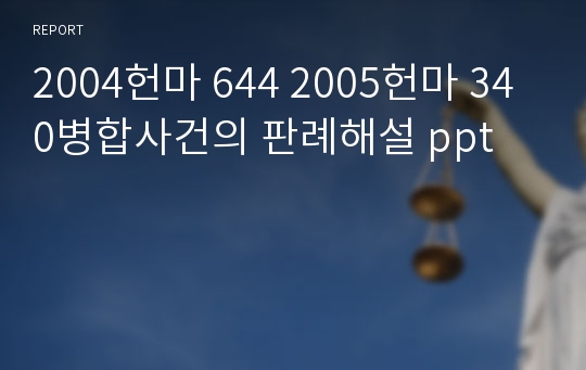 2004헌마 644 2005헌마 340병합사건의 판례해설 ppt