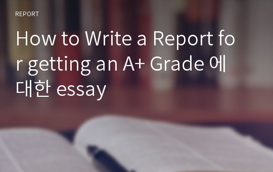 How to Write a Report for getting an A+ Grade 에 대한 essay