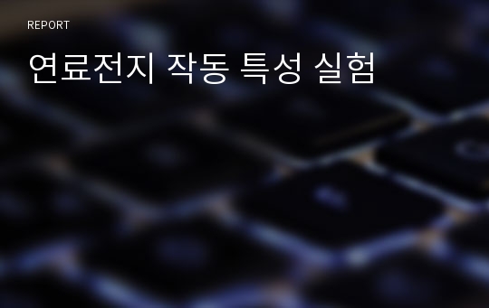 연료전지 작동 특성 실험