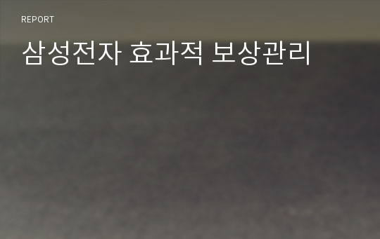 삼성전자 효과적 보상관리