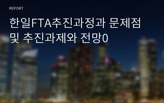 한일FTA추진과정과 문제점 및 추진과제와 전망0