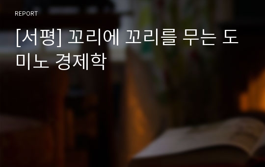 [독서감상문] 꼬리에 꼬리를 무는 도미노 경제학 (독후감)