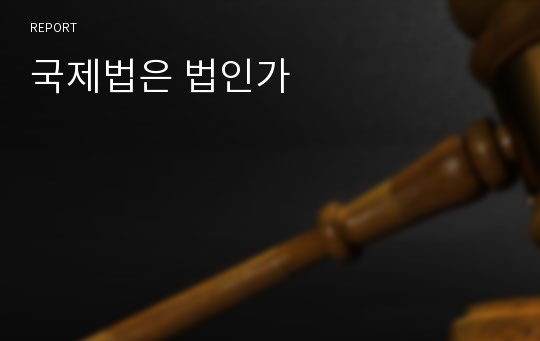 국제법은 법인가