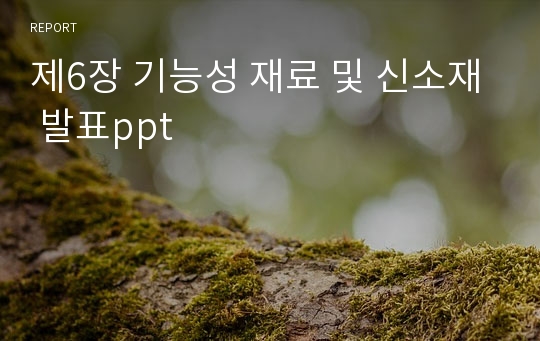 제6장 기능성 재료 및 신소재 발표ppt