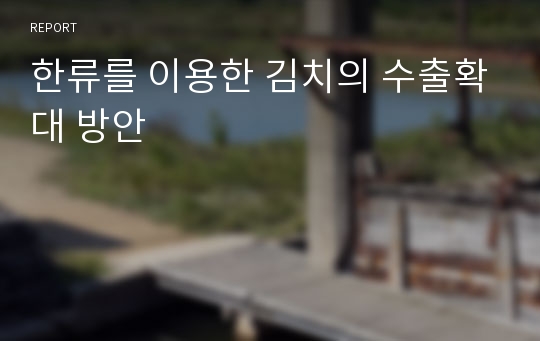 한류를 이용한 김치의 수출확대 방안