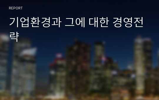 기업환경과 그에 대한 경영전략