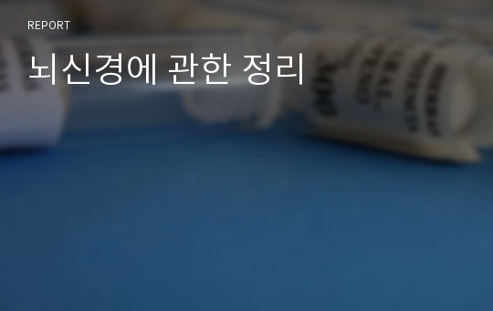 뇌신경에 관한 정리