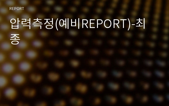 압력측정(예비REPORT)-최종