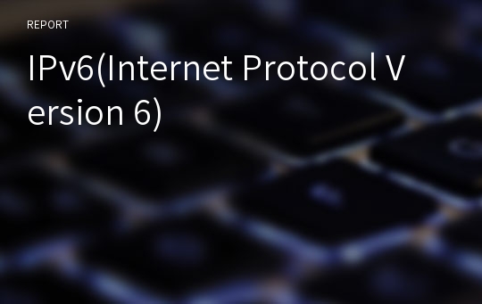 IPv6(Internet Protocol Version 6)