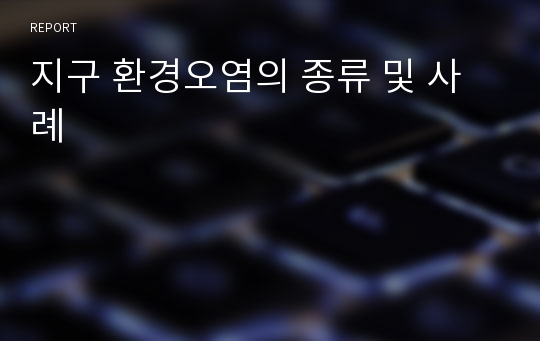 지구 환경오염의 종류 및 사례