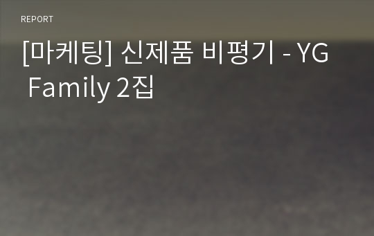 [마케팅] 신제품 비평기 - YG Family 2집