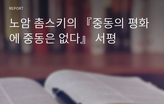 노암 촘스키의 『중동의 평화에 중동은 없다』 서평