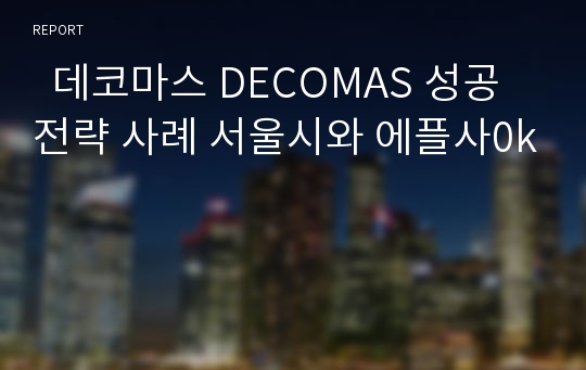   데코마스 DECOMAS 성공전략 사례 서울시와 에플사0k