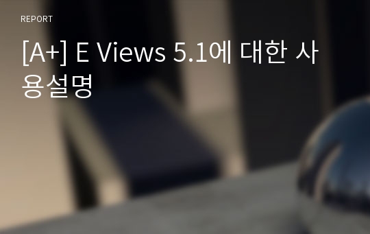 [A+] E Views 5.1에 대한 사용설명