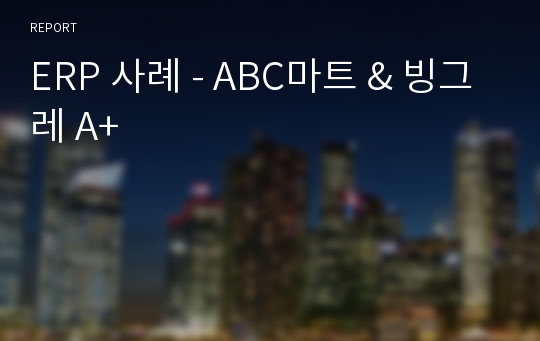 ERP 사례 - ABC마트 &amp; 빙그레 A+