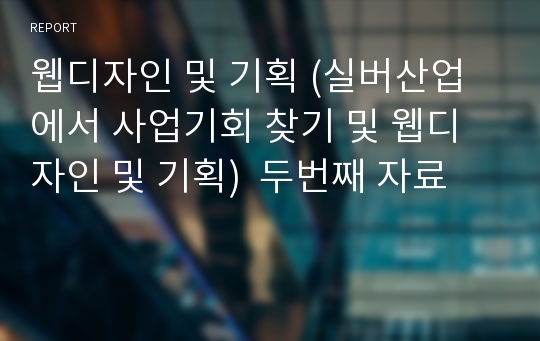 웹디자인 및 기획 (실버산업에서 사업기회 찾기 및 웹디자인 및 기획)  두번째 자료