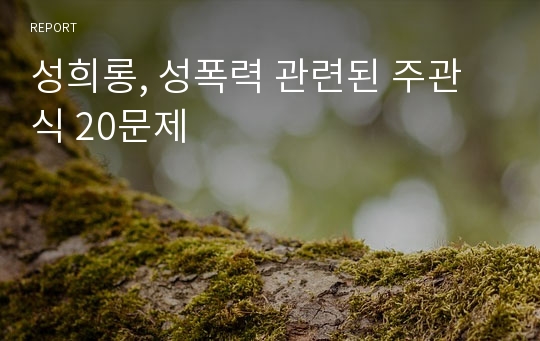 성희롱, 성폭력 관련된 주관식 20문제