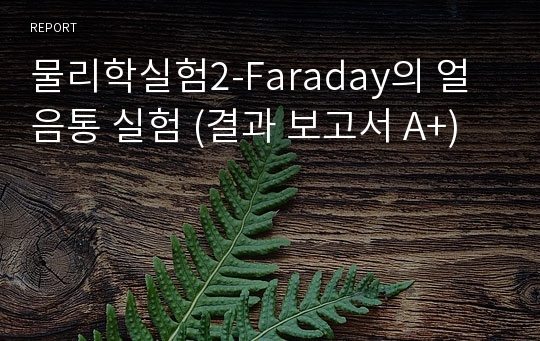 물리학실험2-Faraday의 얼음통 실험 (결과 보고서 A+)