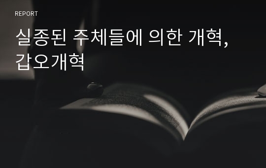 실종된 주체들에 의한 개혁, 갑오개혁