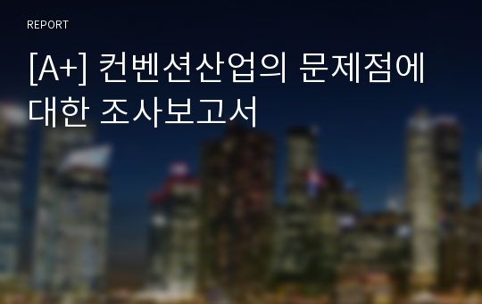 [A+] 컨벤션산업의 문제점에 대한 조사보고서