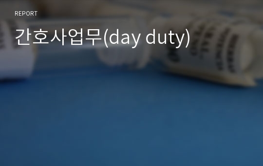 간호사업무(day duty)