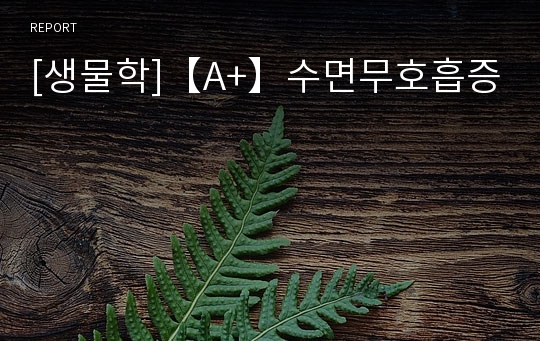 [생물학]【A+】수면무호흡증