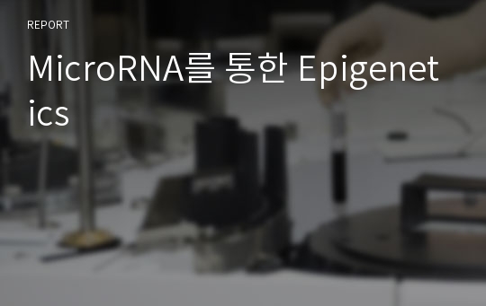 MicroRNA를 통한 Epigenetics